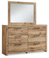 Hyanna Full Panel Headboard with Mirrored Dresser and Nightstand