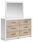 Charbitt Twin Panel Bed with Mirrored Dresser, Chest and Nightstand