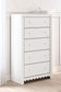 Mollviney Twin Panel Bed with Mirrored Dresser, Chest and Nightstand