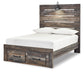 Drystan Full Panel Bed with 2 Storage Drawers with Mirrored Dresser, Chest and Nightstand