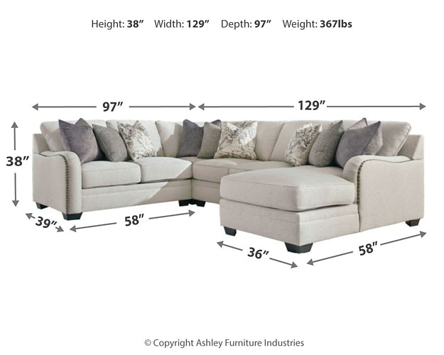 Dellara 4-Piece Sectional with Ottoman